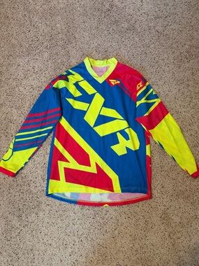 FXR Neon Yellow, Blue & Pink Jersey- XS